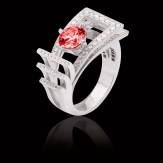 Bague rubis Romanesque